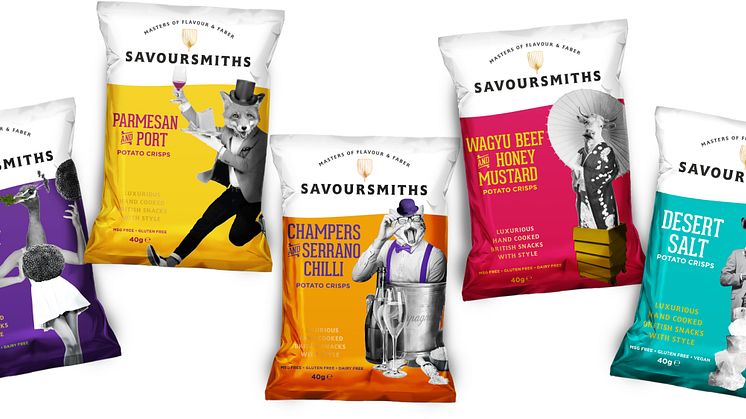 Lyxigt kryddade chips i flamboyanta förpackningar 