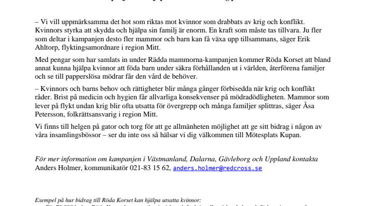 Röda Korset kraftsamlar inför Mors dag