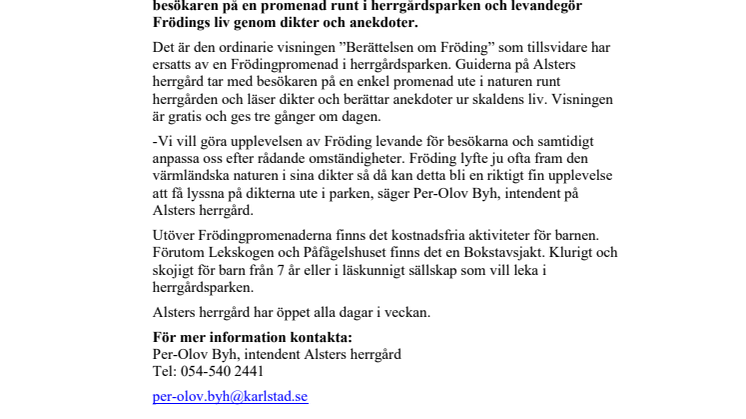 ​Lyssna på dikter av Fröding ute i naturen