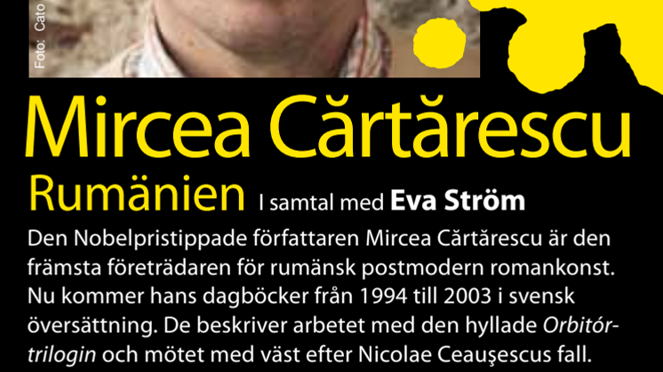 Internationell författarscen säsongsavslutar med rumänske Cărtărescu