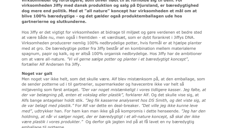 All nature: Organisk nedbrydelige blomsterpotter får bæredygtig emballage