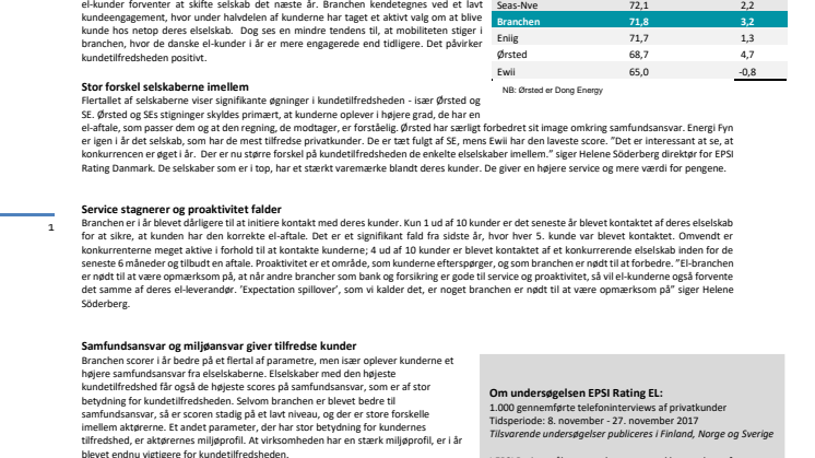 Danskerne er i år mere tilfredse med deres el-leverandør, men der er stadig stor afstand mellem top og bund