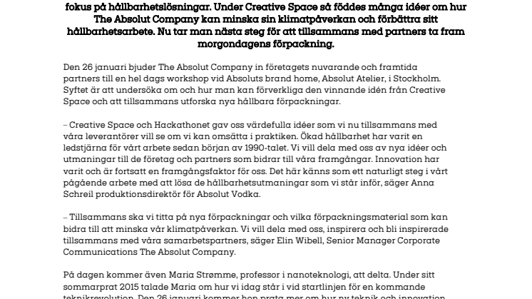 NYA IDÉER KRING HÅLLBARHET TAR OSS VIDARE