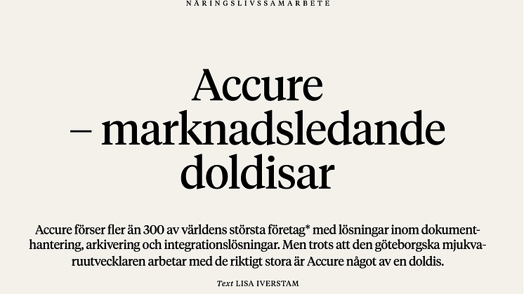 Accure har inlett samarbete med GöteborgsOperan