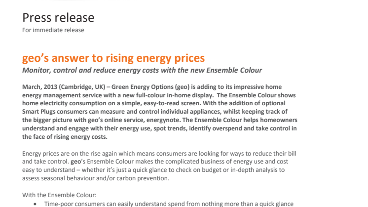 geo’s answer to rising energy prices 