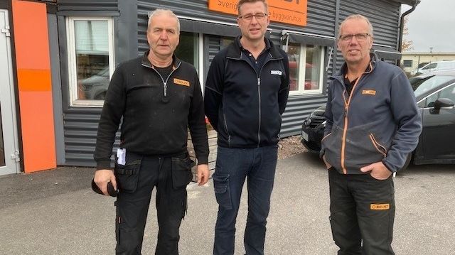 Från vänster, Östen Nilsson, Rickard Nyberg och Anders Rydberg, tre ägare av BOLIST Ödeshög Bygg & Järn.