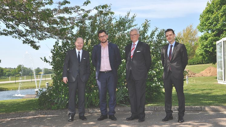 French Ambassador Jacques Lapouge, Lindab CEO Anders Berg, French Consul Mikael Roos and Regional Director of Business France Gilles Debuire