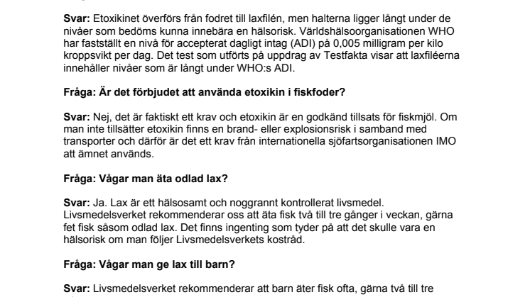 Frågor och svar om Etoxikin 