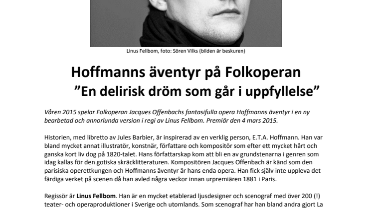 Hoffmanns äventyr på Folkoperan våren -15