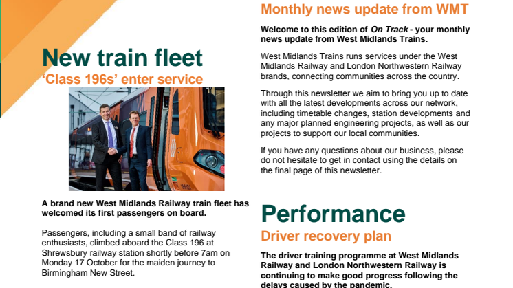 On Track - Stakeholder Newsletter - November 2022