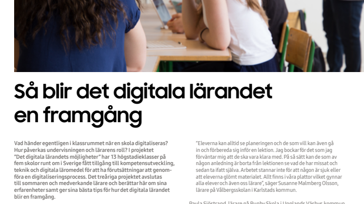 Så blir det digitala lärandet en framgång - White Paper