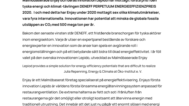 Skånsk klimatinnovation sexfaldigt belönad.