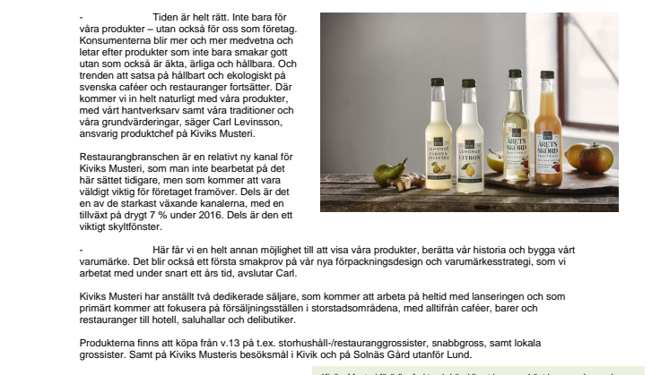 Kiviks Musteri satsar på caféer och restauranger
