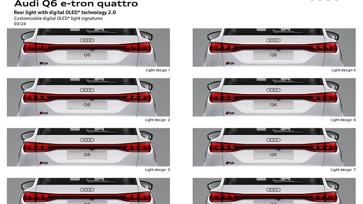 Audi Q6 e-tron - 8 aktive digitale OLED-lyssignaturer