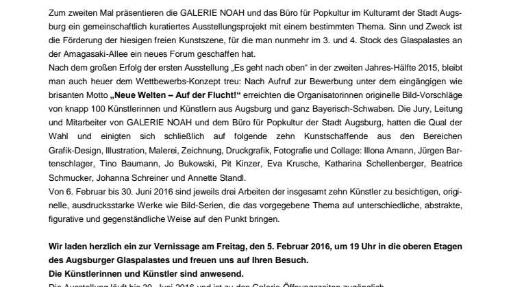Presseinformation: Neue Welten auf der Flucht!