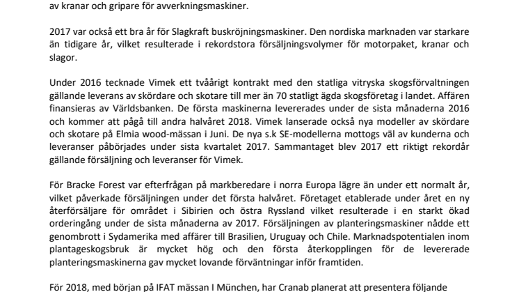 2017 SKOGSSEKTORN ÖVER FÖRVÄNTAN