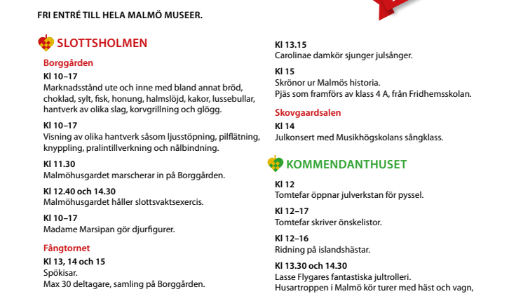 Program Jul på slottet 2016