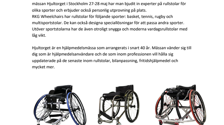 Sunrise Medical ger parasportutövare en unik möjlighet att prova sportrullstolar från RGK Wheelchairs 