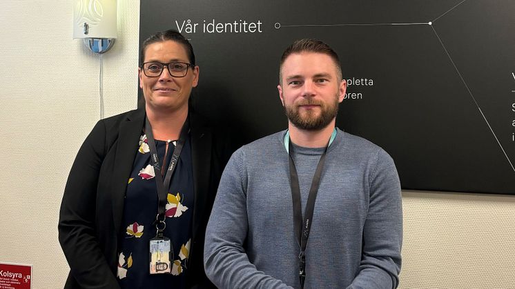 Anne Svanöe, platschef Trollhättan och Linus Lilja, arbetsledare.