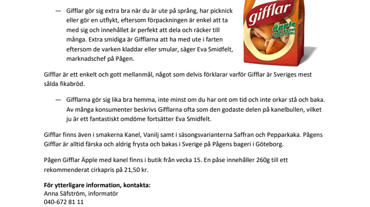 Pågen presenterar årets nya Giffelsmak