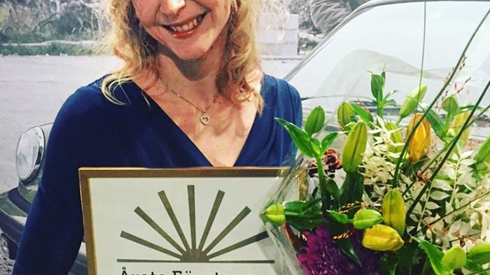 Rebecka Spånberg vid prisutdelningen till Årets Företagare 2019 i Ystad.
