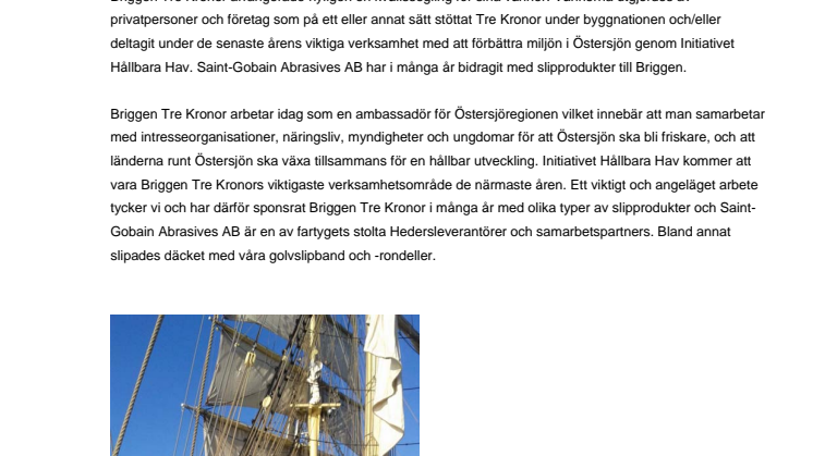 Vänsegling med Briggen Tre Kronor