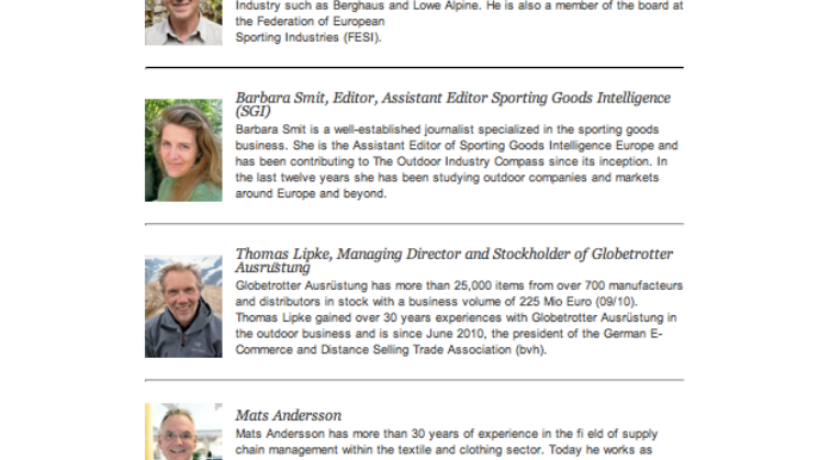 Speakers Scandinavian Outdoor Summit 2011