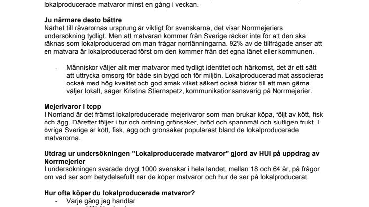 Norrlänningar mest intresserade av lokalproducerad mat