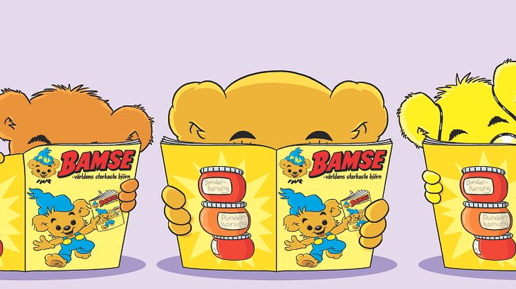 Bamsefigurer med tidning