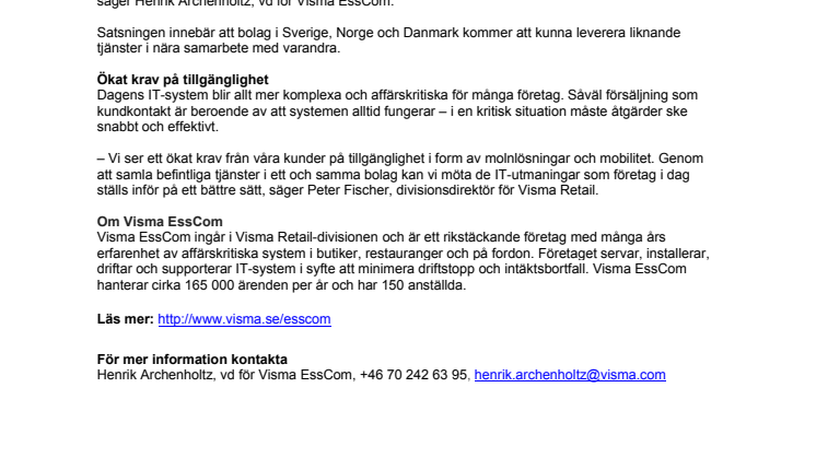 Visma satsar på IT-drift och teknisk service i Norden