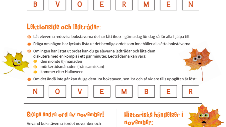 Höstlovsutmaningen - det hemliga ordet och mer därtill
