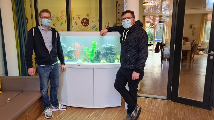 Buntes Aquarium im Kinderhospiz erfreut Kinder, Gäste und das Bärenherz-Team