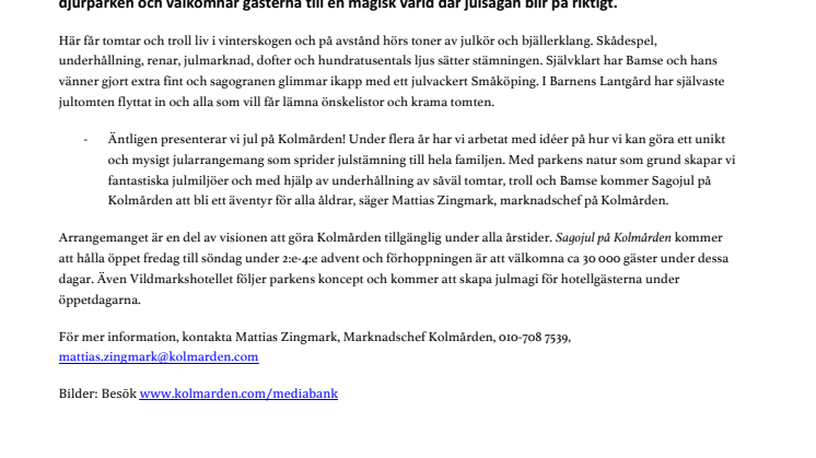 Kolmården storsatsar på julen