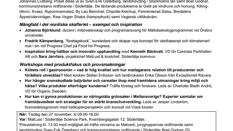 MatLust & Matverk: Mångfald i det nordiska skafferiet och finalen av Matverk Stockholm