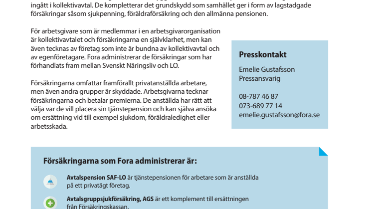 Kollektivavtalade försäkringar