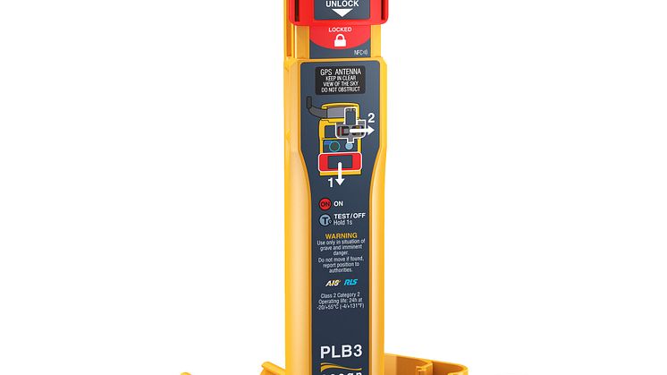 Ocean Signal rescueME PLB3 (left angle with accessories