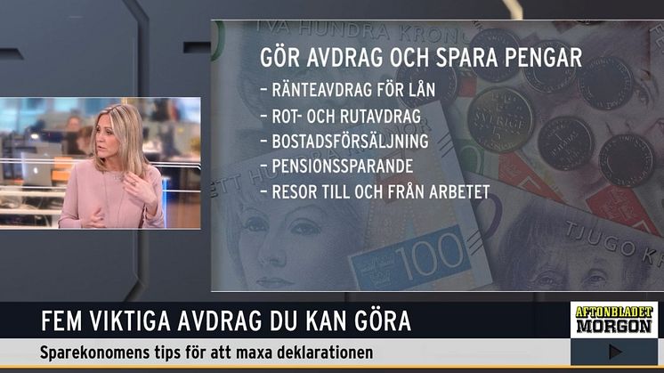 Aftonbladet TV: Dags att deklarera: avdragen och deadlines som du behöver ha koll på