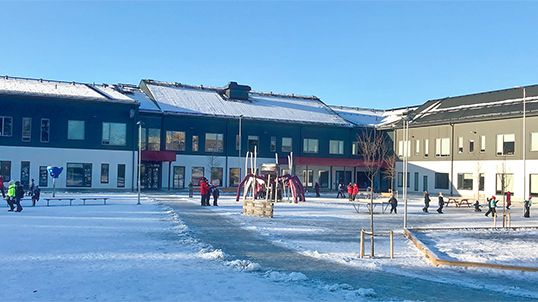 Myrsjöskolan i senvinterskrud.