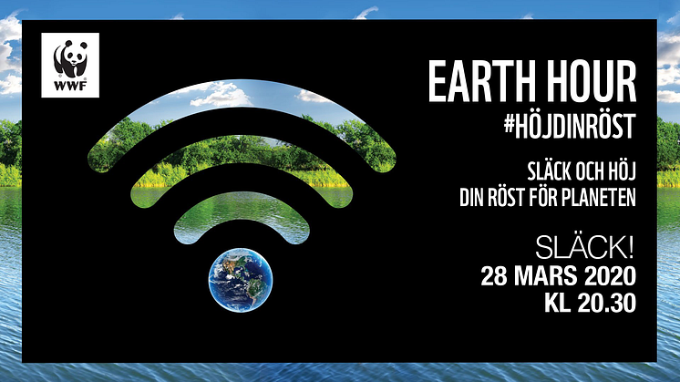 Earth hour 28 mars 2020 kl. 20:30