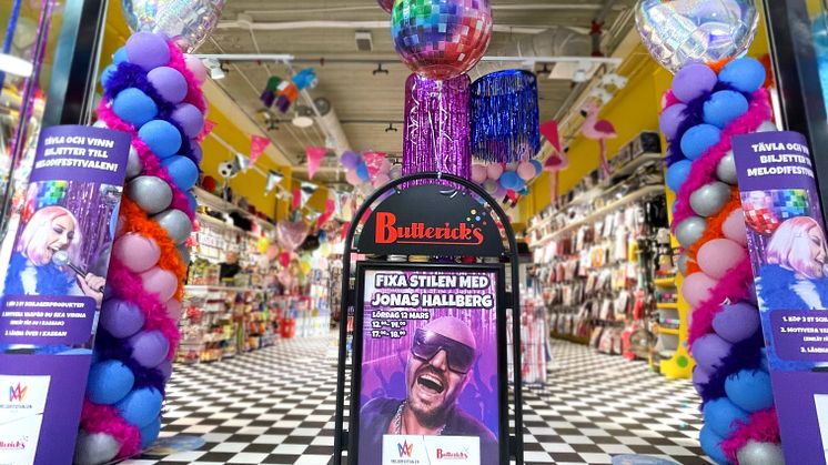 Press Buttericks butik Melodifestivalen MoS