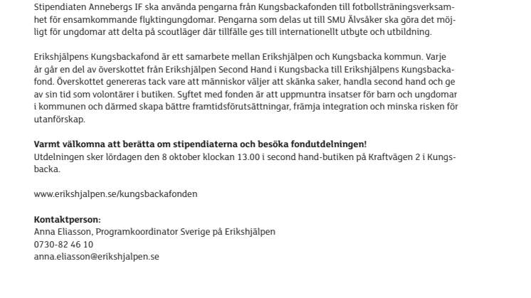 Scouter och ensamkommande får del av Kungsbackafonden