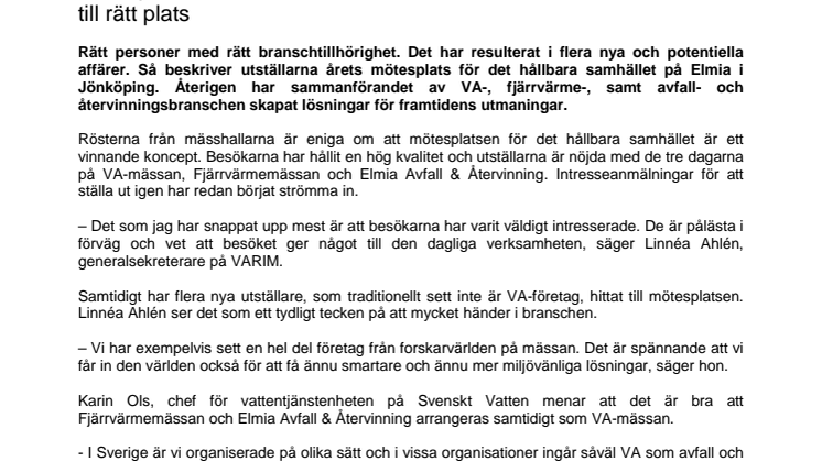 Mötesplatsen för det hållbara samhället fortsätter dra rätt aktörer till rätt plats