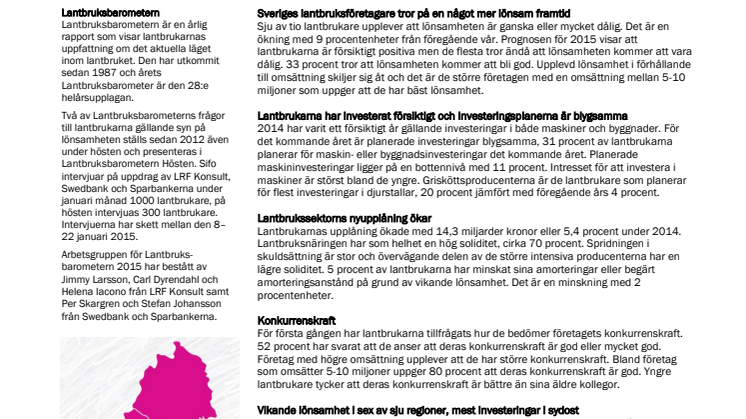 Tufft år väntar men lantbrukarna tror på lönsamhetsförbättring 