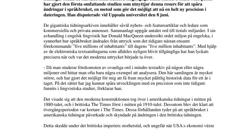 Förändringar i språket kan spåras via gigantiska textarkiv 