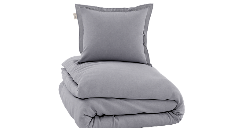 CURA Satina Duvet Cover + Pillowcase Soft Grey