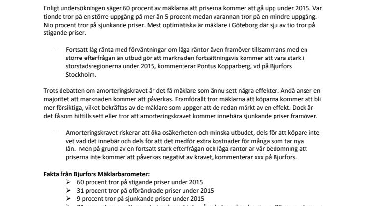 Fortsatt stark bostadsmarknad 2015