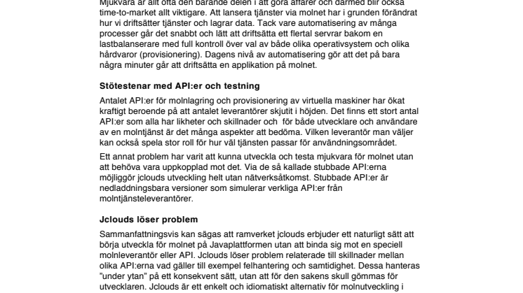 Förenklad molnutveckling med jclouds 