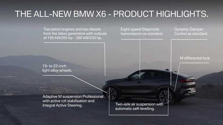 Video af den nye BMW X6 med produktdetaljer