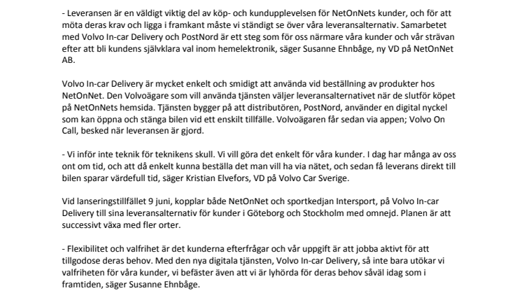 NetOnNet utökar sitt leveransutbud med bakluckeleveranser