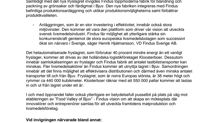 Norra Europas största och mest energieffektiva fryslager invigt